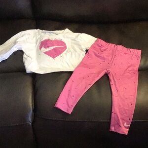 Nike Girls' Pink and White Set